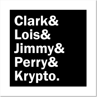 Funny Names x Superman (Clark, Lois, Jimmy, Perry, Krypto) Posters and Art